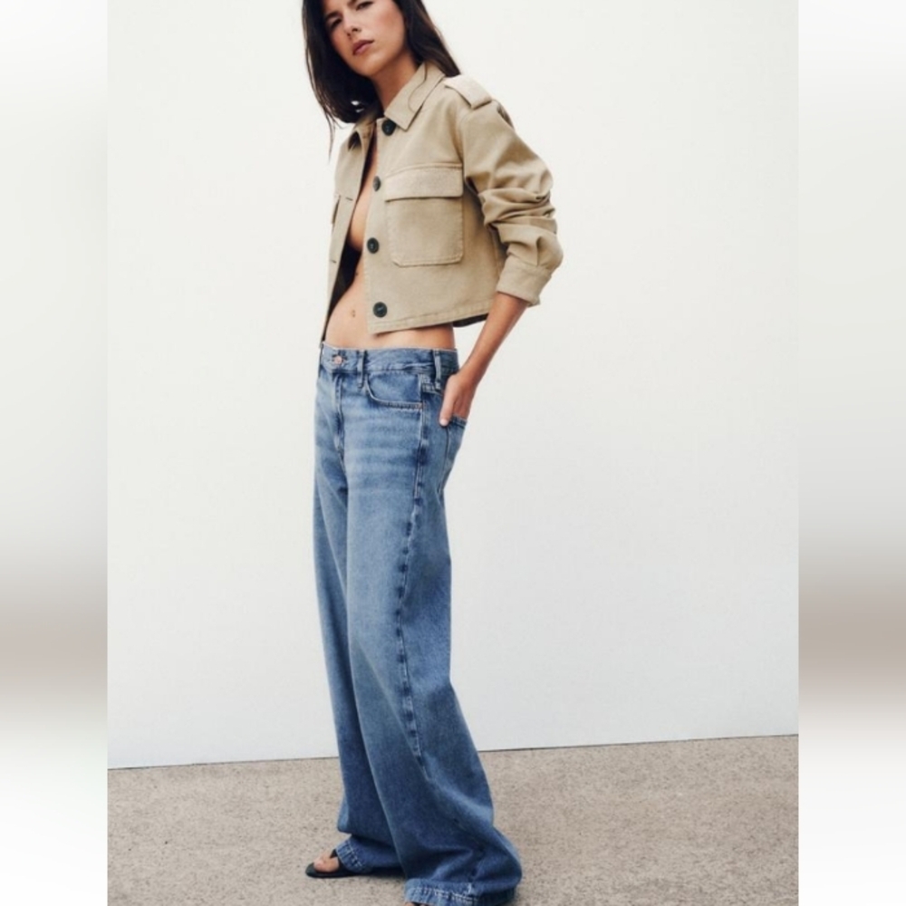 Zara Rhinestones Cropped Jacket Sz-L